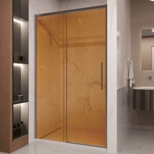 Душевая дверь Vincea Stella 120 Вороненая сталь / Янтарное