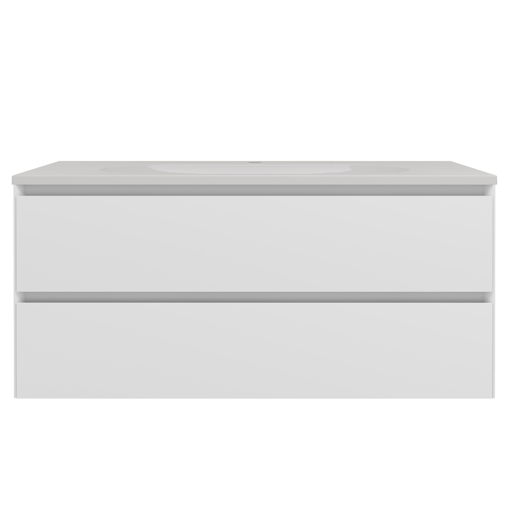 Тумба подвесная Vincea Luka Soft-Touch 100 Белый матовый