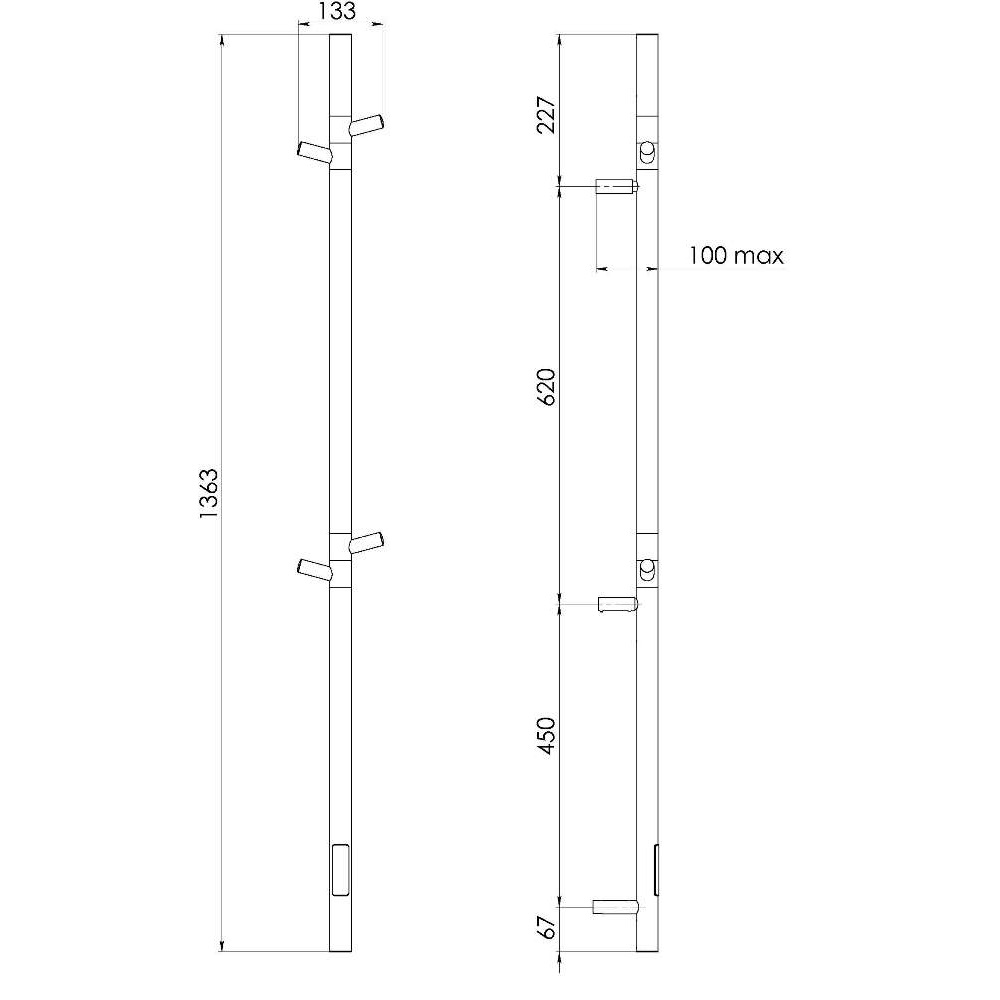 Полотенцесушитель электрический Vincea VTD-1D 13х137 Графит — изображение 5